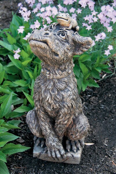 Drog Sterling Wood Gargoyle Statue Frog on top of Head Sculpture